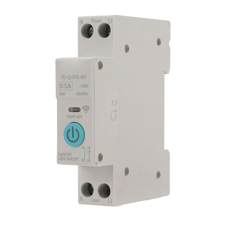 WiFi Smart Switch Breaker Wireless Phone Remote Control DIN35 Rail Cycle Timing Countdown White ‑230V(#6)