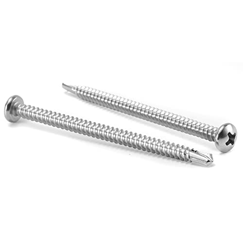 #12 x 3" Sheet Metal Screws 100Pcs 410 Stainless Steel Pan Head Fast Self Tapping Screws by SG TZH #12 x 3"