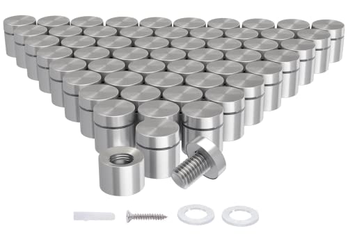 LuckIn 50-Pack Standoff Screws (3/4 in. Dia x 3/4 in. L), Stainless Steel Standoff Mounting Hardware for Acrylic Signs, Silver 3/4 x 3/4 Inch