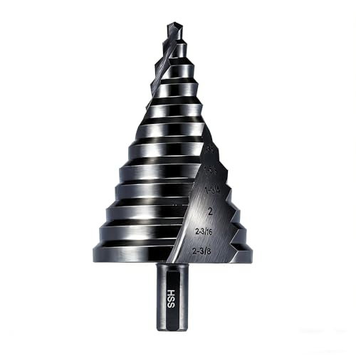 Anfrere 12 Sizes Step Drill Bit 1pc M2 Larger Bit (Black)