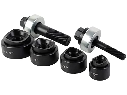 AMZCNC Manual Knockout Punch Driver Die Set 1/2-1-1/4 Inch Kit (Conduit Hole Size) 1/2"~1-1/4" Knockout Punch kit