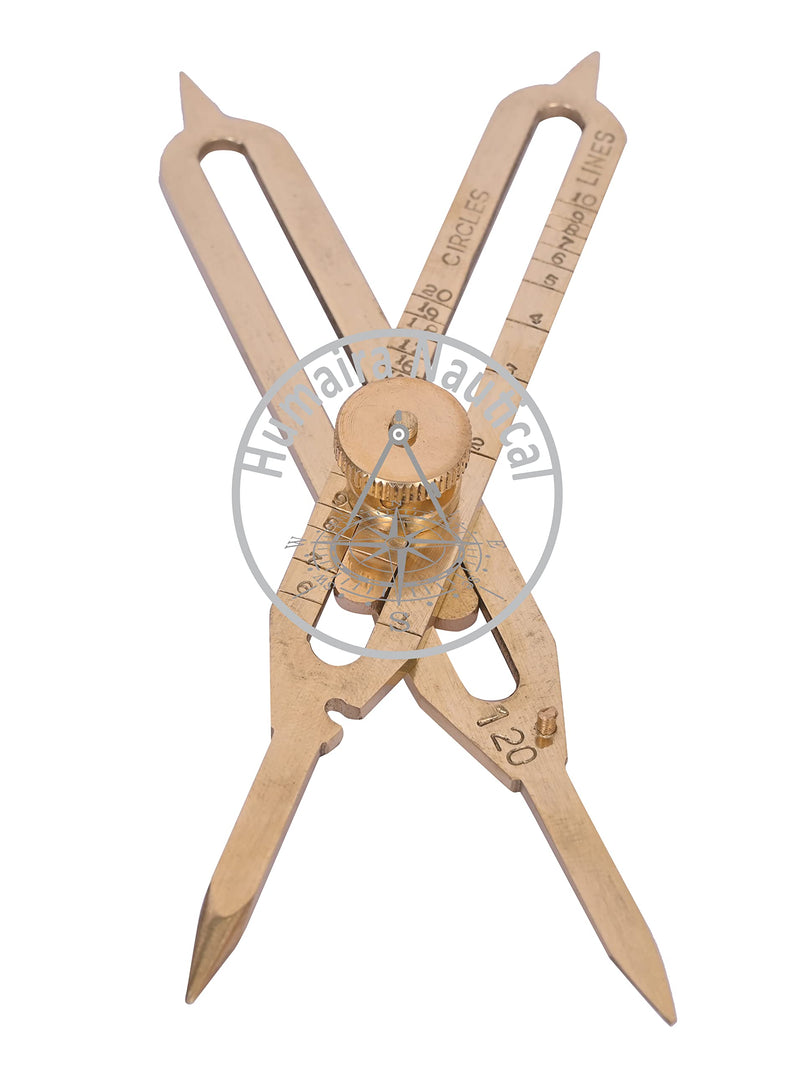 Humaira Nautical Proportional Divider Drawing Tool Scale Divider, Solid Brass 6"