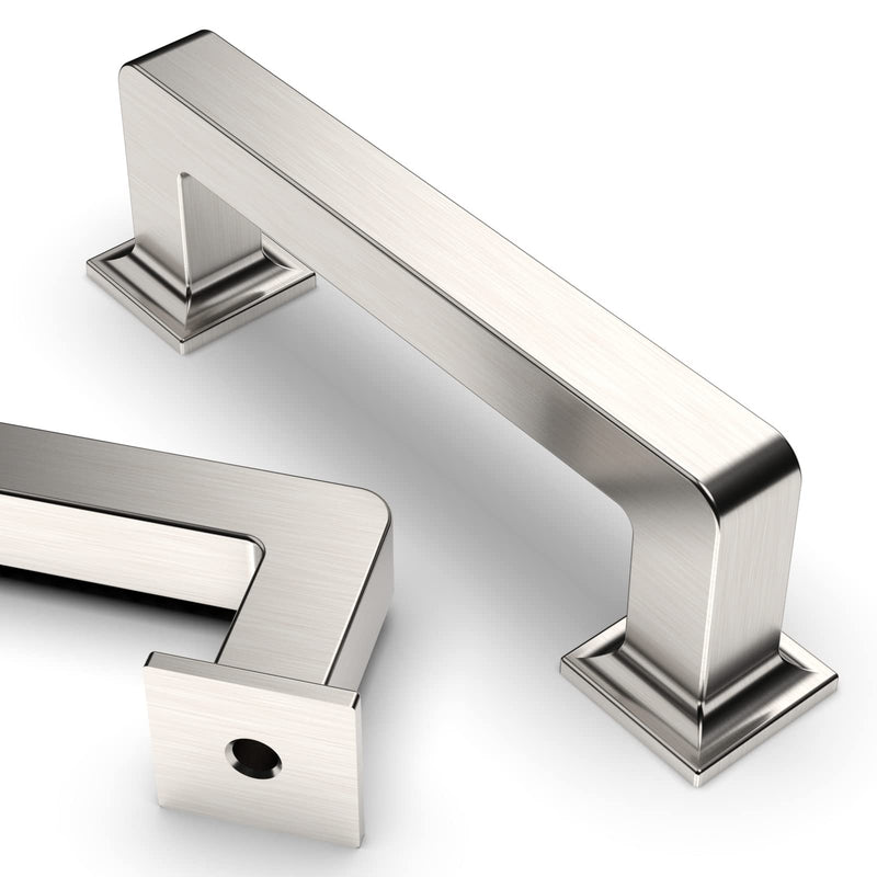 Asidrama 10 Pack 3 Inch(76mm) Brushed Satin Nickel Kitchen Cabinet Handles, Cabinet Pulls Kitchen Cabinet Hardware Cupboard Handles Drawer Pulls 3" Hole Center(76mm)