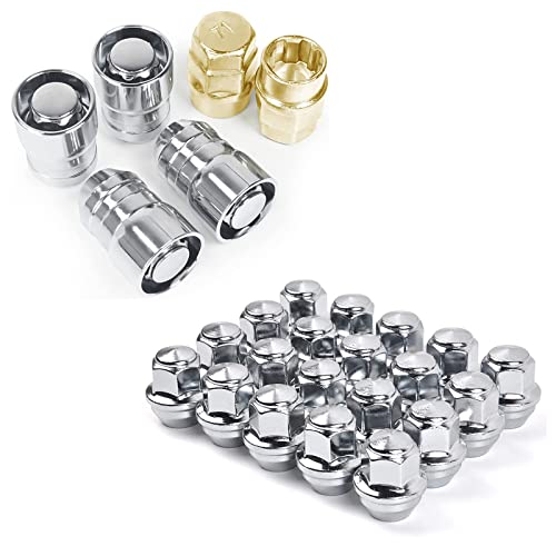 MIKKUPPA M12x1.5 One-Piece Chrome OEM Lug Nuts and Wheel Locking