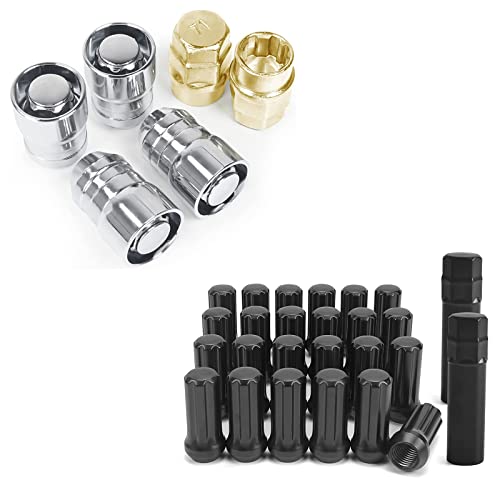MIKKUPPA M14x1.5 Lug Nuts Black and 14x1.5 Wheel Locking Nuts