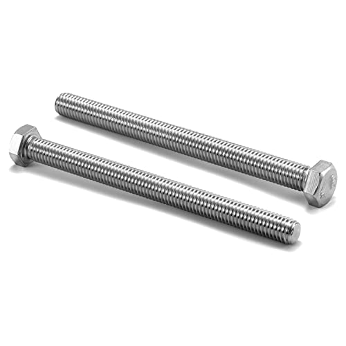 3/8-16 x 6 Hex Head Screw Bolt, 20Pcs 18-8 (304) Stainless Steel, Fully Threaded, Plain Finish, by SG TZH