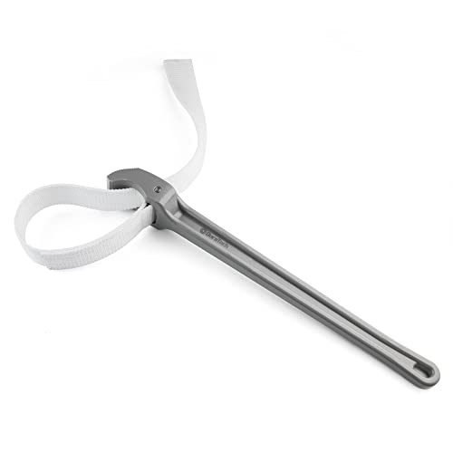 DURATECH Strap Wrench 18" Handle, Adjustable Nylon Strap Pipe Wrenches 18 Inch Grey
