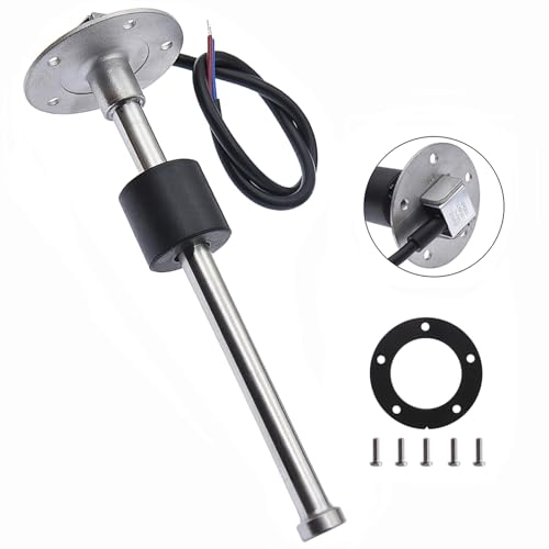 Geloo Level Sensor, Stainless Steel Fuel Sending Unit Water Level Indicator Sensor Marine Boat 5 Hole Fuel Water Indicator for Fuel Water Level Gauge 0~190 Ohm (175 mm) 175mm