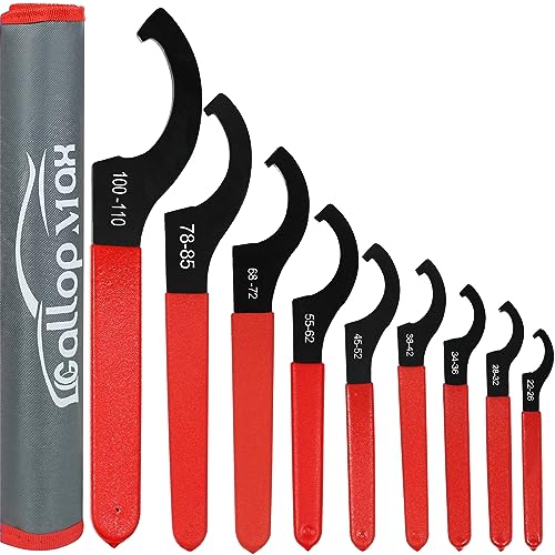 9Pcs Coilover Adjustment Spanner Wrench Tool Set for Motorcycle Shock, Red 9 pcs
