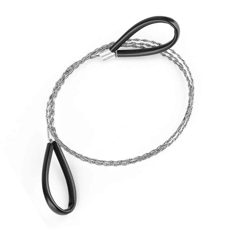 ciciglow Stainless Steel Wire Saw for PVC Hoses, Pipes, Hoses, General Tools, Cable Saw, 29.53 Inch Serrated Cutting Cable with Two Handles, for Cutting Wood, Plastic, Bone, Rubber