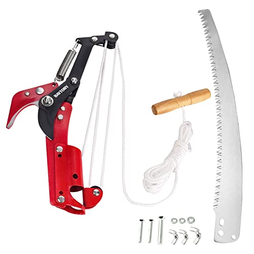 BAYTORY Extendable Tree Pruner Saw Head Without Pole, Pruning Shears Iron Connector | 3-Wheel