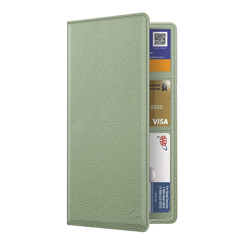 FINPAC Car Registration and Insurance Card Holder, Vehicle Glove Box Card Organizer Wallet, ID Card Holder for Essential Automobile Documents, Sage Green * Sage Green