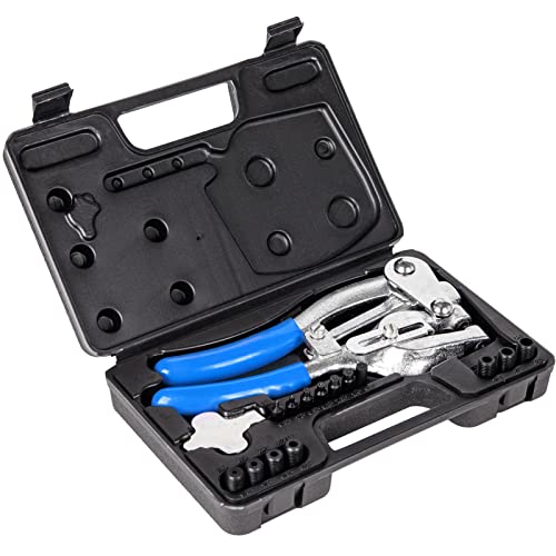 Metal Hole Punch Tool Set - Professional Heavy Duty Hole Punch for Metal - Hand 3/32in to 9/32in for Aluminum, Brass and Steel Sheet with Storage Box - Blue