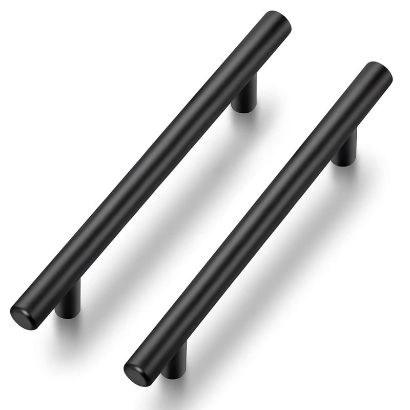 Ravinte Black Cabinet Handles 10 Pack 5 Inch Cabinet Pulls Matte Black Kitchen Cabinet Handles Modern Drawer Pulls Black Hardware for Kitchen Cabinet 5 Inch Hole Centers