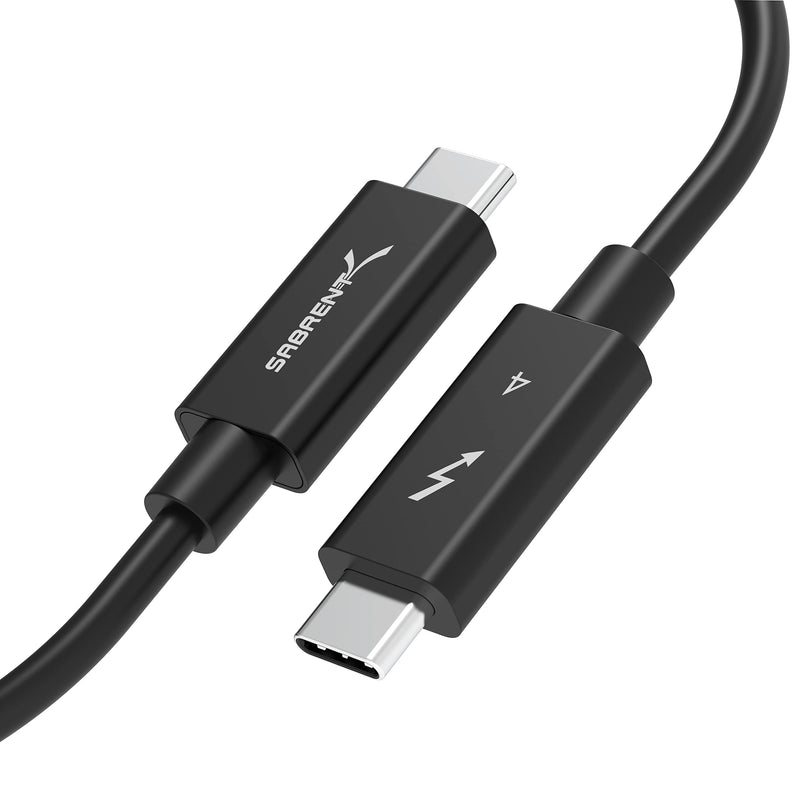 SABRENT Certified Thunderbolt 4 Cable, 2M (6.5ft) – 100W Power Delivery, 8K DisplayPort 1.4, 40Gbps Data Transfer, USB 4/3 Compatible, E-Marker Chip for MacBook, iPad, and Windows Devices (CB-T4M2) 78" Black