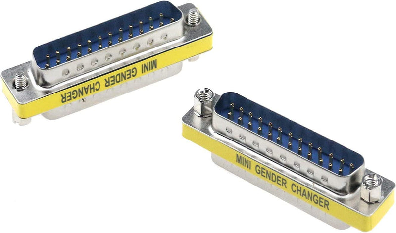 MEIRIYFA DB25 25 Pin Gender Changer D-SUB 25Pin Coupler Serial Cable Gender Changer RS232 VGA Adapter Connetor for Applications Pack of 2 (Male to Male) Male to Male