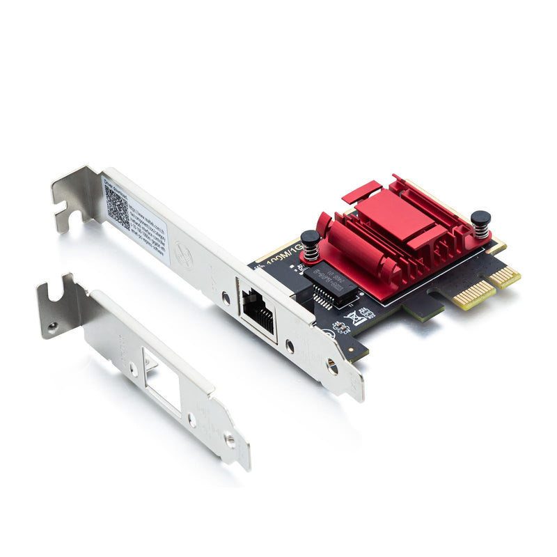 H!Fiber 2.5Gbase-T PCIe NIC with Realtek RTL8125 Chip, 2.5Gb Network Card, 2500/1000/100 Mbps,Single RJ45 Port, PCIe X1, Ethernet Card for Windows/Windows Server/Linux 2.5G RTL8125 1 RJ45