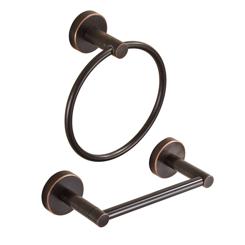 Bronze Toilet Paper Holder Towel Ring,Oil Rubbed Bathroom Hardware Set,Hand Towel Holder Wall Mount Tissue Roll Holder with Double Post Bath Accessories SUS304 Stainless Steel 2pc Oil Rubbed Bronze 2 Pieces