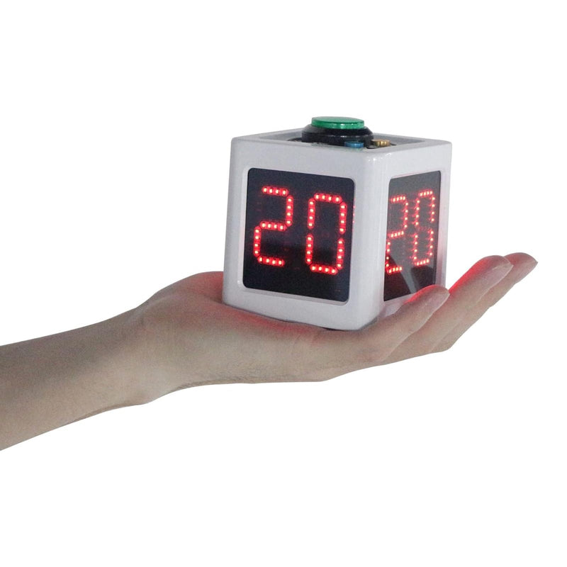 GANXIN Poker Shot Clock, Seconds Countdown Timer for Poker/Casino/Chess Tournament,20/30 Sec and Custom Time,4-Sides Cube Timer (Small,White) Small White