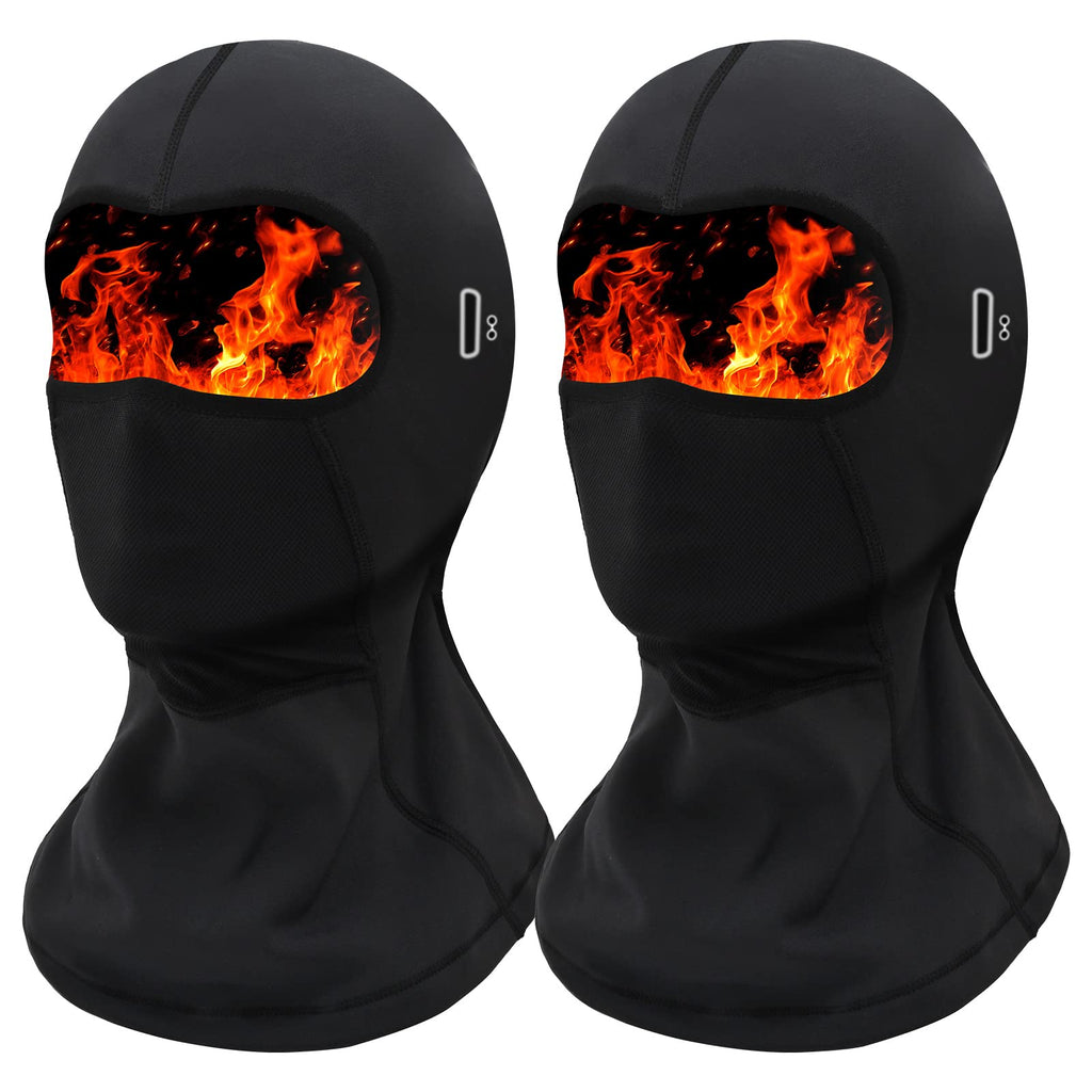 2 Pack Balaclava Winter Ski Mask for Men Women Windproof Warm Face Mask for Skiing, Snowboarding, Motorcycle Riding One Size 2 Black