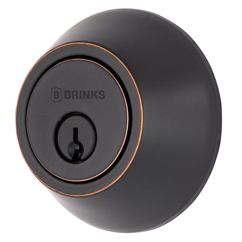 BRINKS Transitional Single Cylinder Deadbolt Lock, Door Lock Built for Residential Protection ANSI Grade 2 Security, Tuscan Bronze 1 Pack