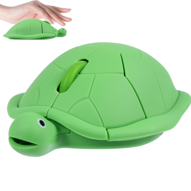 elec Space Wireless Turtle-Shaped Mouse, 2.4G Optical Computer Mouse, 3 Buttons, 12 x 7.7 cm (Mint Green) Mint Green
