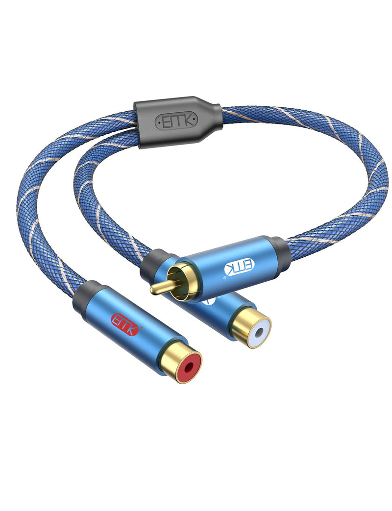 EMK RCA Y Adapter Splitter Cable, 1 Male to 2 Female Stereo Audio Extender Cord for Home Theater/Television/Sound bar/Blu-ray Player/Amplifiers/Speaker/Hi-Fi Systems(6.6ft/2m) 6.6ft/2m