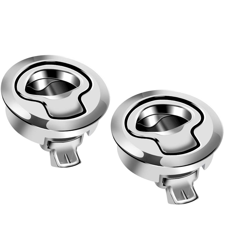 2PCS Boat Latch Flush Pull Slam Latch for Marine Boat Boor Latches 1/4'' Door Cabinet Hardware Silver Zinc Alloy 2 Pieces Silver_1