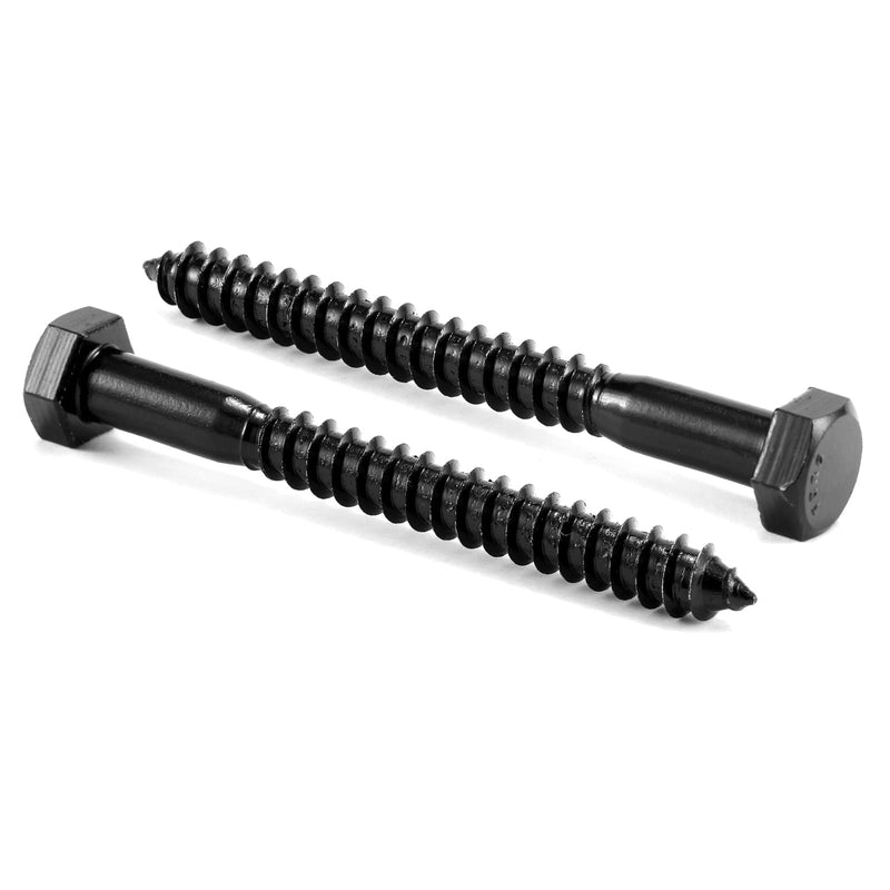 3/8" x 3" Hex Head Lag Screws Bolts 20Pcs 304 Stainless Steel 18-8, Partial Thread, Hexagon Head Wood Screws by Black Oxide by SG TZH 20 3/8" x 3"