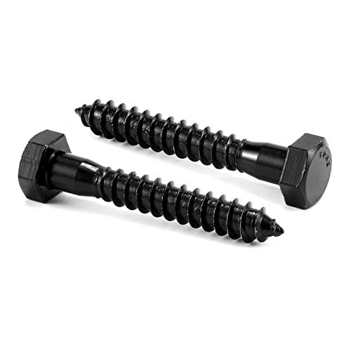 1/2" x 2" Hex Head Lag Screws Bolts 20Pcs 304 Stainless Steel 18-8, Partial Thread, Hexagon Head Wood Screws by Black Oxide by SG TZH 20 1/2" x 2"