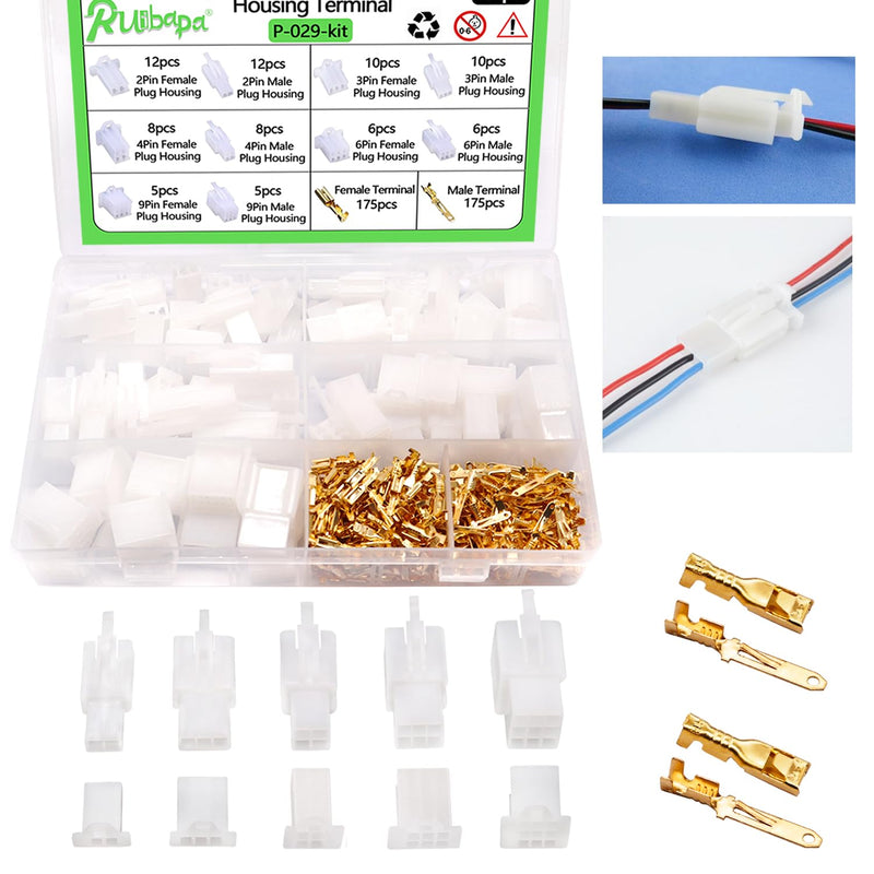 432 PCS Auto Electrical Wire Connectors Kit,2.8mm 2 3 4 6 9 Pin Wire Connector Housing Terminal Male Female Plug Pin Header Crimp Wire Terminals Connector Assortment Kit