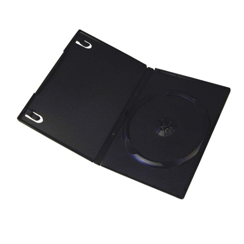 Standard 14mm Black Single Disc DVD Cases with Outer Clear Sleeve (10 Pack)