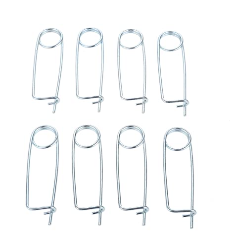 Steel Brooch Shape Cotter Safety Pins Spring Pin， Quick Lock Brooch Locking Fastener for Farm Lawn Garden Hitch (Size:3.2X80mm,8pcs) Size:3.2X80mm,8pcs