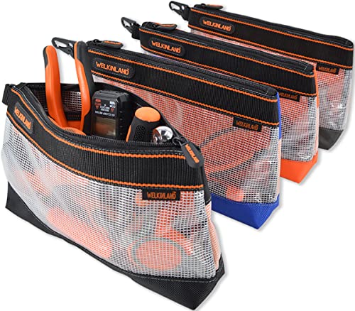WELKINLAND Clear Tool Pouch, 4-Pack 12-Inch Zippered Tool Pouch