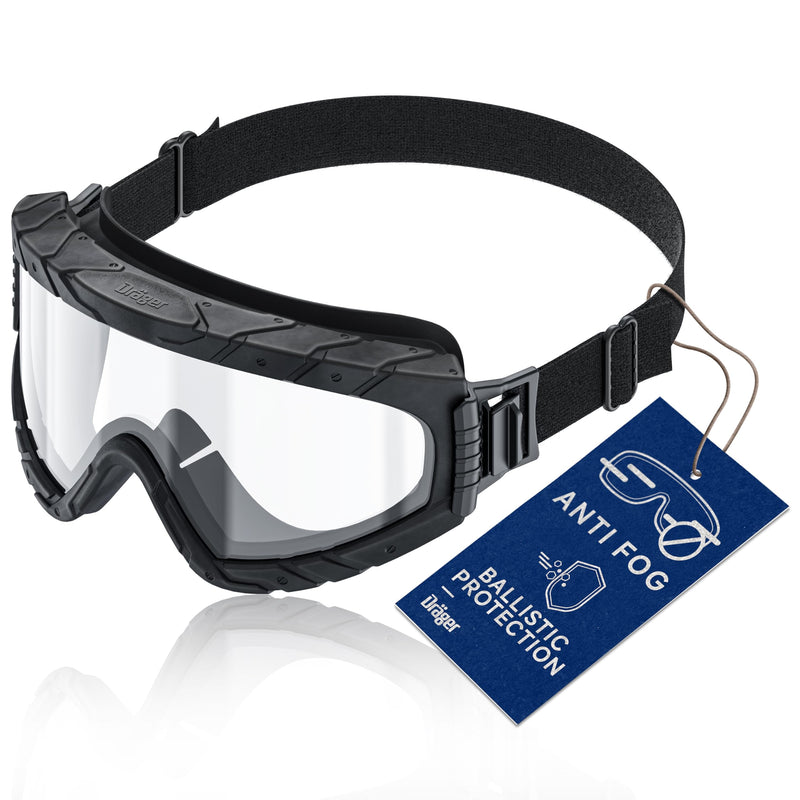 Dräger Safety Glasses X-pect 4800 | Anti-Fog & Anti-Scratch Safety Goggles with Double Screen Black