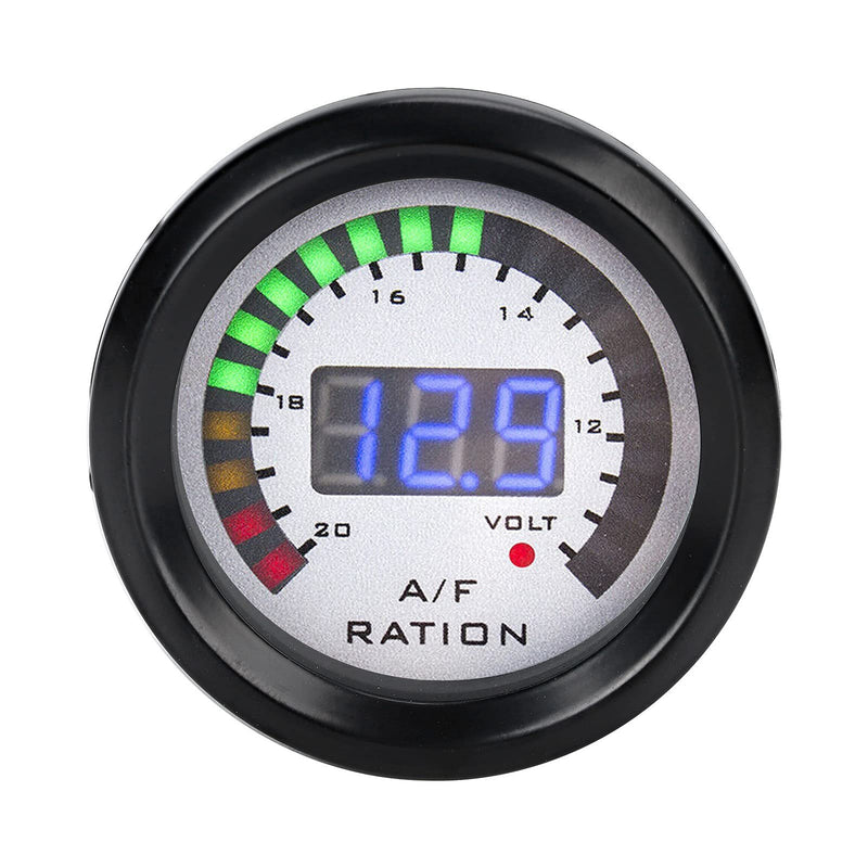 52mm Car Air Fuel Ratio Gauge LED Blue Digital AFR Kit for 12V 4/6/8 Cylinder Gasoline Ehicle Air/Fuel Display with Narrowband O2 Oxygen Sensor Sender Unit Boat Sending Water