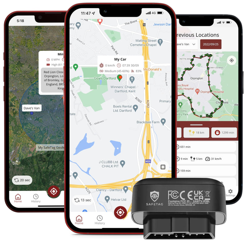 Plug - 4G LTE Car GPS Tracker, Vehicle Location Every 10-30 Seconds, Multiple GeoFences, Route Playback, Monitor Speed, Driving Behaviour, No Activation Fees, Cancel Anytime, 7 Day Free Trial