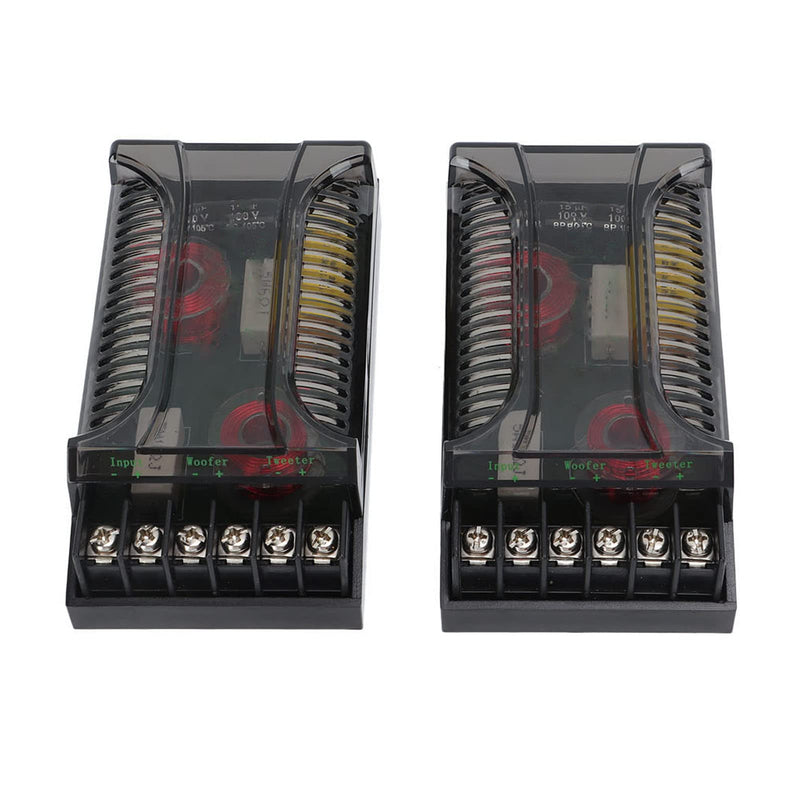 KIMISS Car Audio Passive Crossover, 2Pcs 2 Way Car Audio Crossover Overcurrent Universal Heat Dissipation Speaker Frequency Divider // speaker crossover 2 way