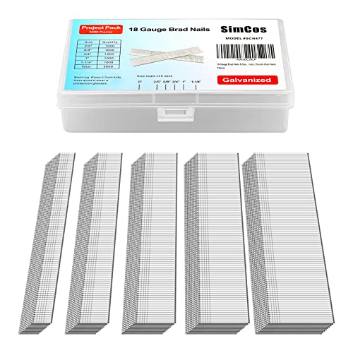 18 Gauge Brad Nails 2/5", 5/8",3/4", 1", 1-1/4", 5000-Pack 2/5", 5/8", 3/4",1", 1-1/4"--5000pcs