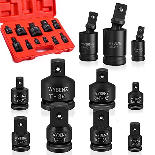 11PCS Impact Socket Adapter & Reducer Set 1/4" 1/2" 3/8" 3/4" Adapter 11 Pcs