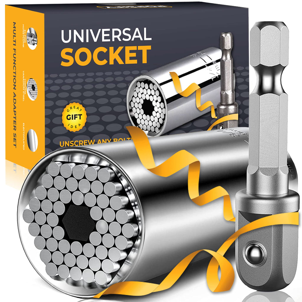 Stocking Stuffers for Adults Men, Gifts for Men Universal Socket Tools White Elephant Gifts Dad Gifts, Christmas Gifts for Men Who Have Everything Dad Boyfriend Husband Tools for Men Cool Gadgets Silver