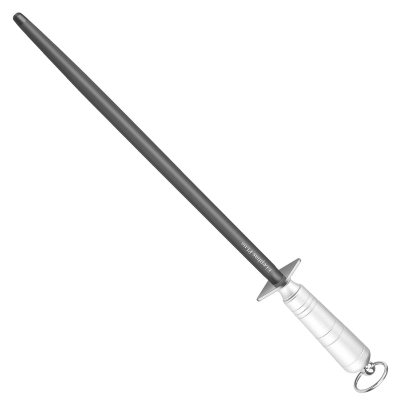 Professional Carbon Steel Knife Sharpening Steel,Practical Metal Handle 12 Inch Silver