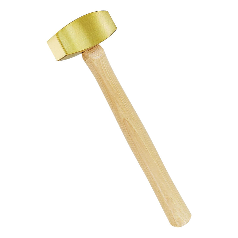 C&T 2 Pound Solid Brass Non-Sparking Hammer with Hickory Wood Handle, Non Marring, 2lb