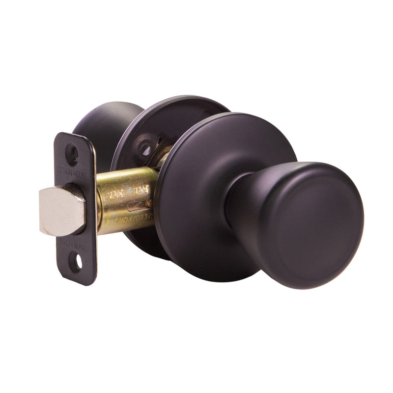 Design House 779256 Tulip Passage Hall and Closet Door Knob Matte Black Hall & Closet Lock