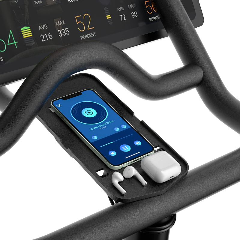 COOLWUFAN Phone Holder for Peloton Bike & Bike+ Accessories, Bike Handlebar Stable Anti-Slippery Phone Mount, Fit for Most Phone Phone Tray