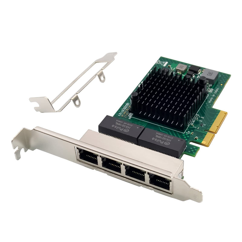 Quad-Port PCIe Gigabit Ethernet Server Adapter with NetXtreme® BCM5719 Chipset PCI Express 1000M Network LAN Card for Windows Server Linux Ubuntu VMware (BCM5719-4P)