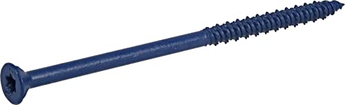 Power Pro 376528 Concrete Screw Anchors, 3/16" x 4", High-Performance, Code-Approved, Epoxy Coated, Coarse Thread, for Concrete and Masonry, Outdoor Rust Resistant, Blue, 100pcs 3/16" x 4" 100 Pieces