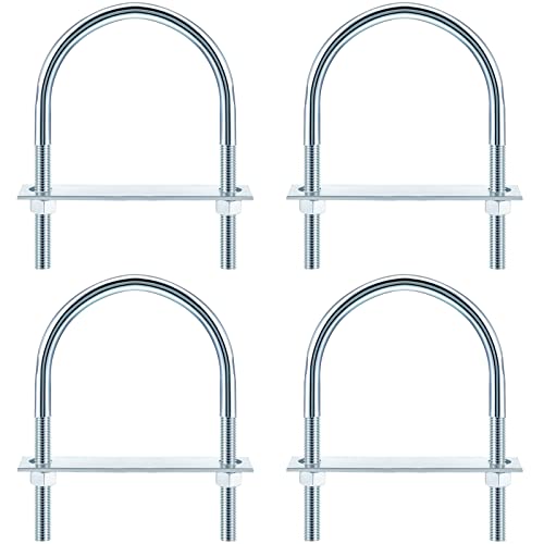 U Bolts Zinc Plated Carbon Steel with U Bolt Plates and Nuts for Fastening Products (4 Sets,1/2 x 4-1/2 x 7 Inch) 1/2 x 4-1/2 x 7 Inch