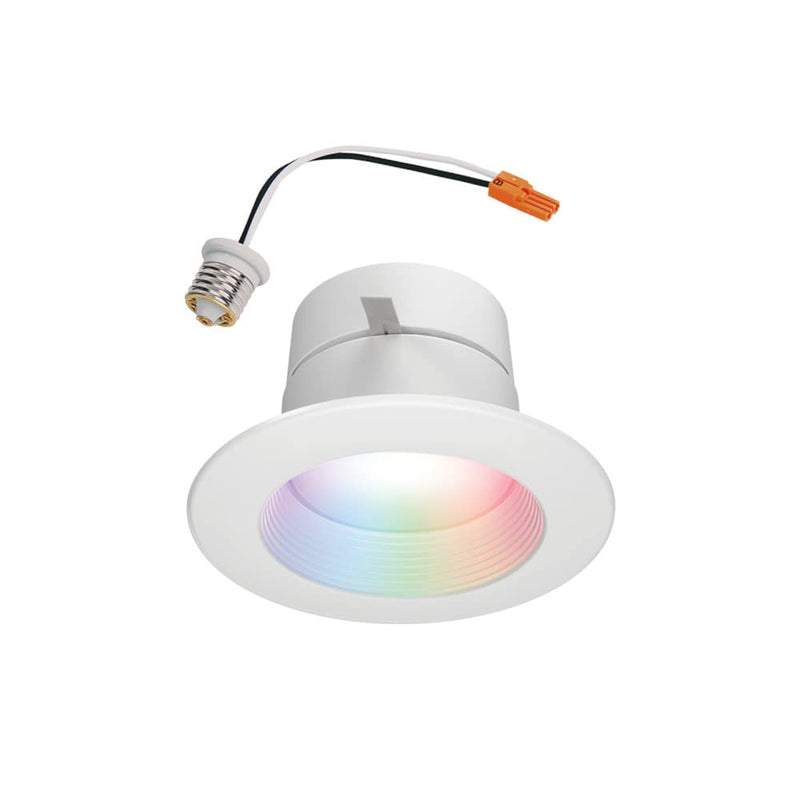 HALO 4 in Smart Wi-Fi Recessed LED Downlight Connected by WiZ Pro with SpaceSense Motion Detection, Dimmable, Full Color Changing, 600 Lumens, Wet Rated Ceiling Light - RL4069WZRGBWWHR 4 inch Use with Housing / Can
