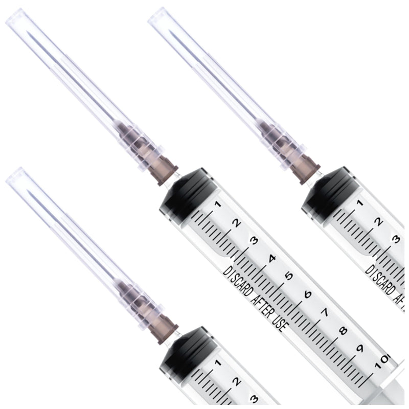 10ml Disposable Syringe with 22G/1.5Inch Needle, Individual Package (100) 100